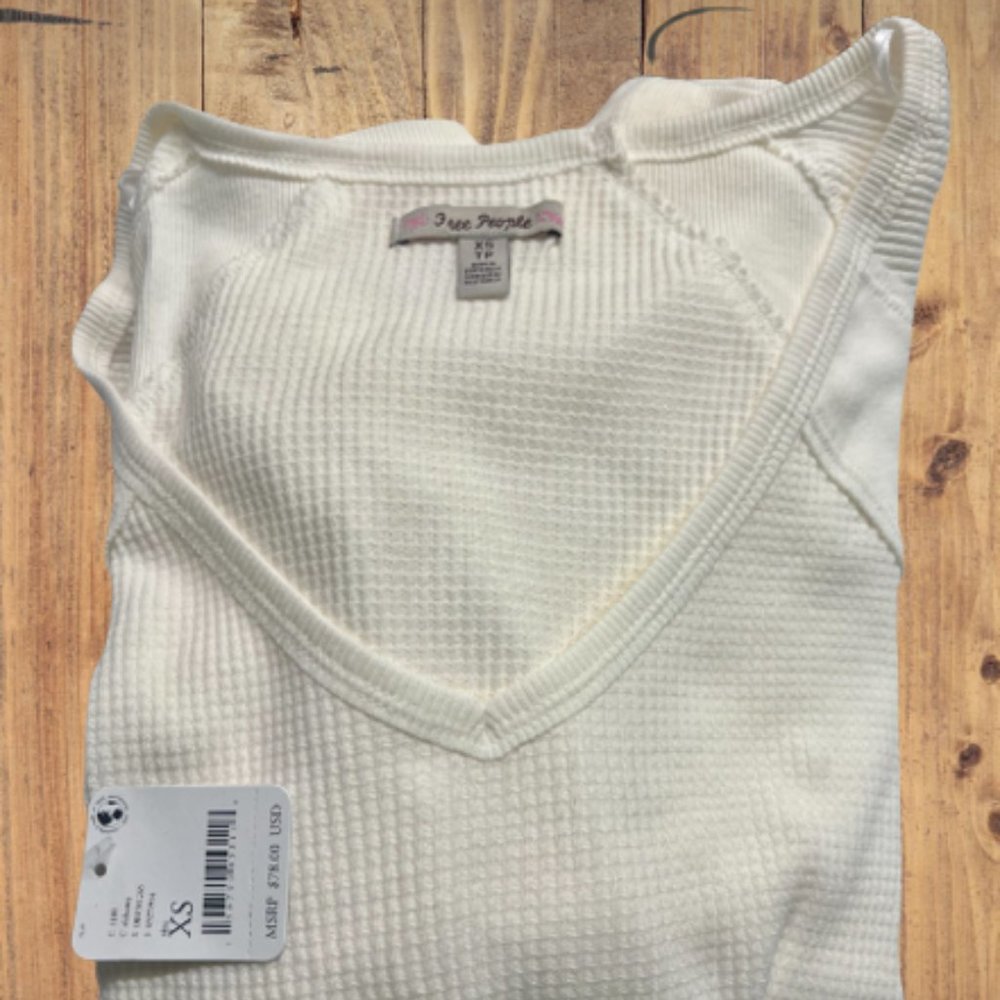 NWT Free People Santa Clara Thermal / Alabaster - Picture 6 of 6